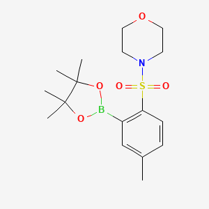 molecular formula C17H26BNO5S B1434200 4-((4-Methyl-2-(4,4,5,5-tetramethyl-1,3,2-dioxaborolan-2-yl)phenyl)sulfonyl)morpholine CAS No. 1704065-38-2
