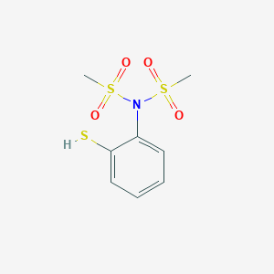 molecular formula C8H11NO4S3 B14342222 N-(Methanesulfonyl)-N-(2-sulfanylphenyl)methanesulfonamide CAS No. 105955-46-2