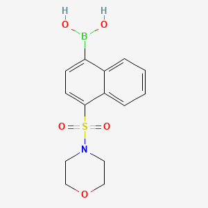 molecular formula C14H16BNO5S B1434223 （4-(吗啉磺酰基)萘-1-基）硼酸 CAS No. 1704082-09-6