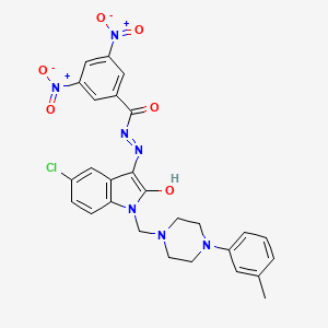 Benzoic acid, 3,5-dinitro-, (5-chloro-1,2-dihydro-1-((4-(3-methylphenyl)-1-piperazinyl)methyl)-2-oxo-3H-indol-3-ylidene)hydrazide