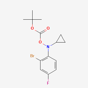 molecular formula C14H17BrFNO3 B1434234 N-(2-bromo-4-fluorophenyl)-O-(tert-butoxycarbonyl)-N-cyclopropylhydroxylamine CAS No. 1704073-63-1