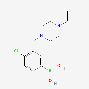 molecular formula C13H20BClN2O2 B1434235 (4-Chloro-3-((4-ethylpiperazin-1-yl)methyl)phenyl)boronic acid CAS No. 1704074-48-5