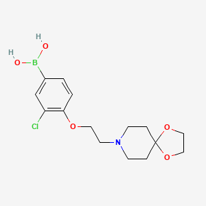 molecular formula C15H21BClNO5 B1434236 (4-(2-(1,4-Dioxa-8-azaspiro[4.5]decan-8-yl)ethoxy)-3-chlorophenyl)boronic acid CAS No. 1704080-55-6