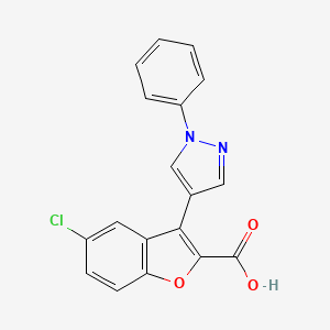 5-Chloro-3-(1-phenyl-1H-pyrazol-4-yl)-1-benzofuran-2-carboxylic acid