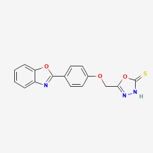 1,3,4-Oxadiazole-2(3H)-thione, 5-((4-(2-benzoxazolyl)phenoxy)methyl)-