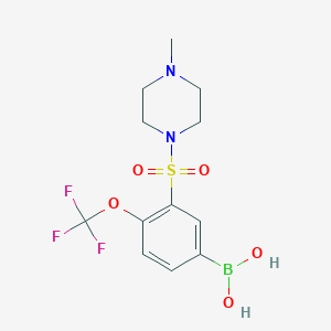 molecular formula C12H16BF3N2O5S B1434243 (3-((4-Methylpiperazin-1-yl)sulfonyl)-4-(trifluoromethoxy)phenyl)boronic acid CAS No. 1704069-31-7