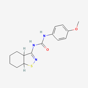 molecular formula C15H19N3O2S B14342500 Urea, N-(4-methoxyphenyl)-N'-(3a,4,5,6,7,7a-hexahydro-1,2-benzisothiazol-3-yl)- CAS No. 104140-65-0