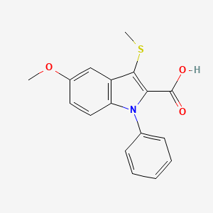 5-Methoxy-3-(methylsulfanyl)-1-phenyl-1H-indole-2-carboxylic acid