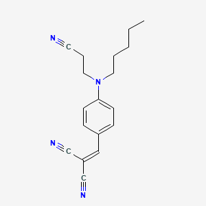 molecular formula C18H20N4 B14342627 ({4-[(2-Cyanoethyl)(pentyl)amino]phenyl}methylidene)propanedinitrile CAS No. 93090-82-5