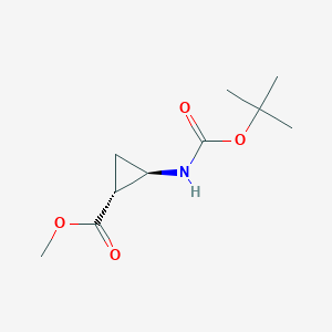 molecular formula C10H17NO4 B1434263 （1R，2R）-rel-甲基2-（（叔丁氧羰基）氨基）环丙烷羧酸酯 CAS No. 162129-55-7