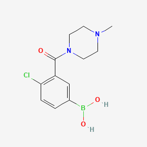 molecular formula C12H16BClN2O3 B1434264 (4-Chloro-3-(4-methylpiperazine-1-carbonyl)phenyl)boronic acid CAS No. 1704073-98-2
