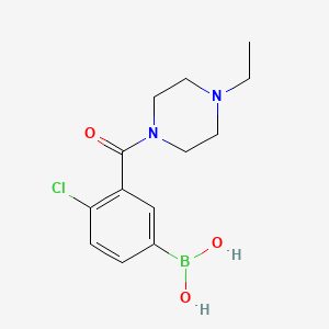 molecular formula C13H18BClN2O3 B1434265 (4-氯-3-(4-乙基哌嗪-1-羰基)苯基)硼酸 CAS No. 1704074-11-2
