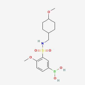 molecular formula C15H24BNO6S B1434270 (4-methoxy-3-(N-((4-methoxycyclohexyl)methyl)sulfamoyl)phenyl)boronic acid CAS No. 1704082-65-4