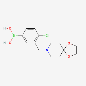 molecular formula C14H19BClNO4 B1434276 (3-(1,4-Dioxa-8-azaspiro[4.5]decan-8-ylmethyl)-4-chlorophenyl)boronic acid CAS No. 1704074-39-4