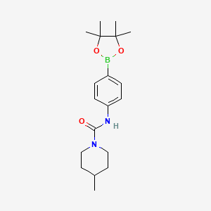 molecular formula C19H29BN2O3 B1434282 4-methyl-N-(4-(4,4,5,5-tetramethyl-1,3,2-dioxaborolan-2-yl)phenyl)piperidine-1-carboxamide CAS No. 874297-89-9