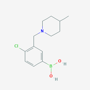 molecular formula C13H19BClNO2 B1434287 (4-Chloro-3-((4-methylpiperidin-1-yl)methyl)phenyl)boronic acid CAS No. 1704080-68-1