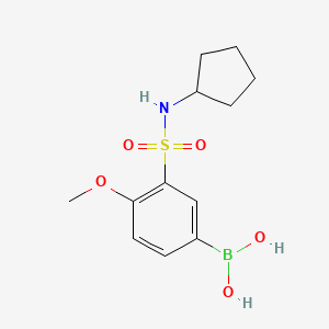 molecular formula C12H18BNO5S B1434288 (3-(N-cyclopentylsulfamoyl)-4-methoxyphenyl)boronic acid CAS No. 1704081-16-2