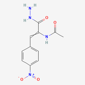 molecular formula C11H12N4O4 B14342896 2-Propenoic acid, 2-(acetylamino)-3-(4-nitrophenyl)-, hydrazide CAS No. 104296-08-4