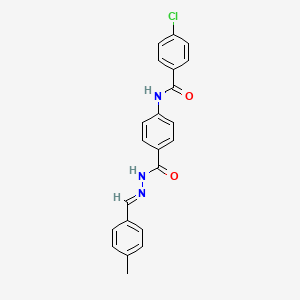 4-[(4-chlorobenzoyl)amino]-N-[(E)-(4-methylphenyl)methylideneamino]benzamide