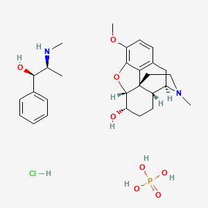 (4R,4aR,7S,7aR,12bS)-9-methoxy-3-methyl-2,4,4a,5,6,7,7a,13-octahydro-1H-4,12-methanobenzofuro[3,2-e]isoquinolin-7-ol;(1R,2S)-2-(methylamino)-1-phenylpropan-1-ol;phosphoric acid;hydrochloride