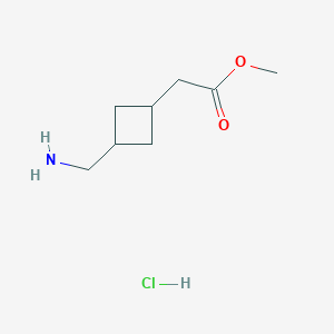 molecular formula C8H16ClNO2 B1434304 Methyl 2-[3-(aminomethyl)cyclobutyl]acetate hydrochloride CAS No. 1638765-19-1