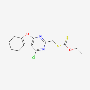 molecular formula C14H15ClN2O2S2 B1434306 [({3-Chloro-8-oxa-4,6-diazatricyclo[7.4.0.0(2),7]trideca-1(9),2(7),3,5-tetraen-5-yl}methyl)sulfanyl](ethoxy)methanethione CAS No. 1781241-31-3
