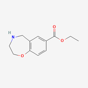 molecular formula C12H15NO3 B1434312 Ethyl 2,3,4,5-tetrahydrobenzo[f][1,4]oxazepine-7-carboxylate CAS No. 1955540-78-9