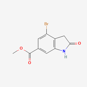 molecular formula C10H8BrNO3 B1434317 methyl 4-bromo-2-oxo-2,3-dihydro-1H-indole-6-carboxylate CAS No. 1638768-53-2
