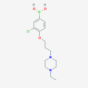 molecular formula C15H24BClN2O3 B1434321 (3-Chloro-4-(3-(4-ethylpiperazin-1-yl)propoxy)phenyl)boronic acid CAS No. 1704081-47-9
