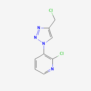 molecular formula C8H6Cl2N4 B1434325 2-chloro-3-(4-(chloromethyl)-1H-1,2,3-triazol-1-yl)pyridine CAS No. 1936189-68-2