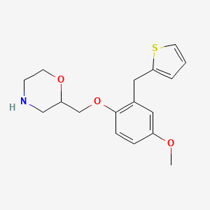 2-({4-Methoxy-2-[(thiophen-2-yl)methyl]phenoxy}methyl)morpholine