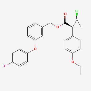 Cyclopropanecarboxylic acid, 2-chloro-1-(4-ethoxyphenyl)-, (3-(4-fluorophenoxy)phenyl)methyl ester, trans-