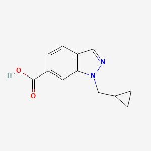 molecular formula C12H12N2O2 B1434340 1-(cyclopropylmethyl)-1H-indazole-6-carboxylic acid CAS No. 1955515-90-8