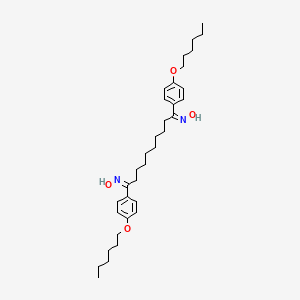 molecular formula C34H52N2O4 B14343405 1,10-Decanedione, 1,10-bis(4-(hexyloxy)phenyl)-, dioxime CAS No. 104192-30-5