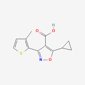 molecular formula C12H11NO3S B1434342 5-环丙基-3-(3-甲基噻吩-2-基)异噁唑-4-羧酸 CAS No. 1955522-78-7