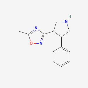 molecular formula C13H15N3O B1434346 5-Methyl-3-(4-phenylpyrrolidin-3-yl)-1,2,4-oxadiazole CAS No. 1955520-91-8