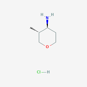 molecular formula C6H14ClNO B1434351 (3R,4S)-3-Methyloxan-4-amine hydrochloride CAS No. 1682655-57-7