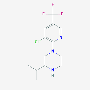 molecular formula C13H17ClF3N3 B1434357 1-[3-氯-5-(三氟甲基)吡啶-2-基]-3-(丙-2-基)哌嗪 CAS No. 1781241-43-7