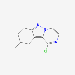 molecular formula C11H12ClN3 B1434363 1-Chloro-9-methyl-7,8,9,10-tetrahydropyrazino[1,2-b]indazole CAS No. 1707399-44-7
