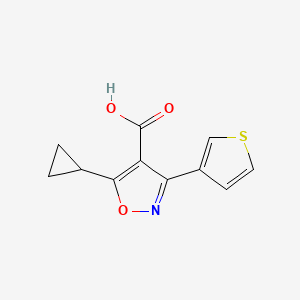 molecular formula C11H9NO3S B1434369 5-环丙基-3-(噻吩-3-基)异噁唑-4-羧酸 CAS No. 1955531-75-5