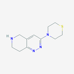 molecular formula C11H16N4S B1434370 4-(5,6,7,8-四氢吡啶并[4,3-c]哒嗪-3-基)硫代吗啉 CAS No. 1551019-98-7