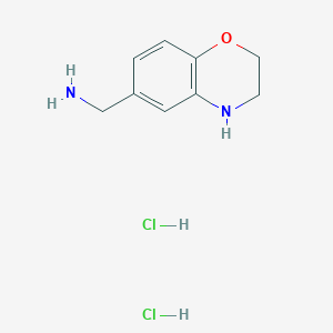 molecular formula C9H14Cl2N2O B1434402 (3,4-二氢-2H-苯并[b][1,4]恶嗪-6-基)甲胺二盐酸盐 CAS No. 1896402-90-6