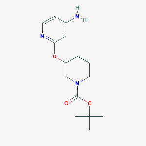 molecular formula C15H23N3O3 B1434406 叔丁基 3-((4-氨基吡啶-2-基)氧基)哌啶-1-羧酸 CAS No. 1955547-93-9