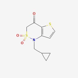 molecular formula C10H11NO3S2 B1434410 1-(环丙基甲基)-1H-噻吩[3,2-c][1,2]噻嗪-4(3H)-酮 2,2-二氧化物 CAS No. 1708370-72-2