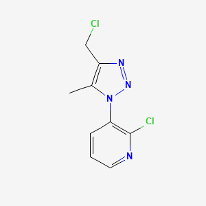 molecular formula C9H8Cl2N4 B1434416 2-氯-3-(4-(氯甲基)-5-甲基-1H-1,2,3-三唑-1-基)吡啶 CAS No. 1955531-12-0