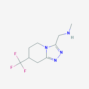 B1434422 N-methyl-1-(7-(trifluoromethyl)-5,6,7,8-tetrahydro-[1,2,4]triazolo[4,3-a]pyridin-3-yl)methanamine CAS No. 1955530-85-4