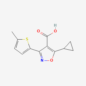 B1434438 5-Cyclopropyl-3-(5-methylthiophen-2-yl)isoxazole-4-carboxylic acid CAS No. 1955518-66-7