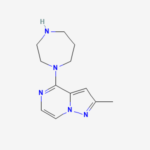 molecular formula C12H17N5 B1434439 4-(1,4-二氮杂环戊-1-基)-2-甲基吡唑并[1,5-a]哒嗪 CAS No. 1707394-43-1