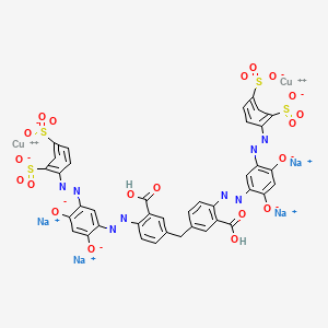 dicopper;tetrasodium;4-[[5-[[2-carboxy-4-[[3-carboxy-4-[[5-[(2,4-disulfonatophenyl)diazenyl]-2,4-dioxidophenyl]diazenyl]phenyl]methyl]phenyl]diazenyl]-2,4-dioxidophenyl]diazenyl]benzene-1,3-disulfonate