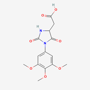 molecular formula C14H16N2O7 B1434443 [2,5-Dioxo-1-(3,4,5-trimethoxyphenyl)imidazolidin-4-yl]acetic acid CAS No. 1910797-59-9